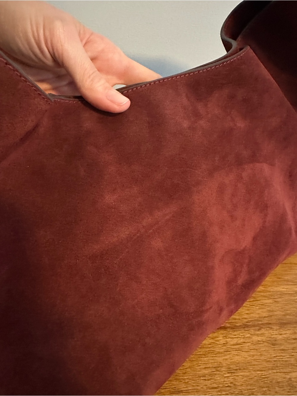 NWT Madewell Mylie Shoulder Bag Aged Wine Suede - Picture 9 of 12